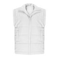 thumbnail image 6 of Puffer Vest for Women Sleeveless Stand Collar Solid Zip Up Padded Outerwear Jacket with Pockets White M, 6 of 8