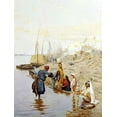 thumbnail image 2 of Wilda, Charles 15x18 Black Ornate Wood Framed with Double Matting Museum Art Print Titled - At The Waters Edge, 2 of 4