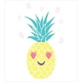 thumbnail image 3 of Tropical Duvet Cover Set Twin Size, Pineapple Design with a Smile and Heart Eyes Tropical Love Themed Fruit Portrait, Decorative 2 Piece Bedding Set with 1 Pillow Sham, Multicolor, by Ambesonne, 3 of 3