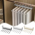 thumbnail image 1 of Incredible Savings,Multi-Functional Stainless Steel Folding Trouser Rack, Multi-Layer Storage, Telescopic Folding Hanger, Horizontal and Vertical Hanging Options, | Aluminum Alloy, Black-181, 1 of 7