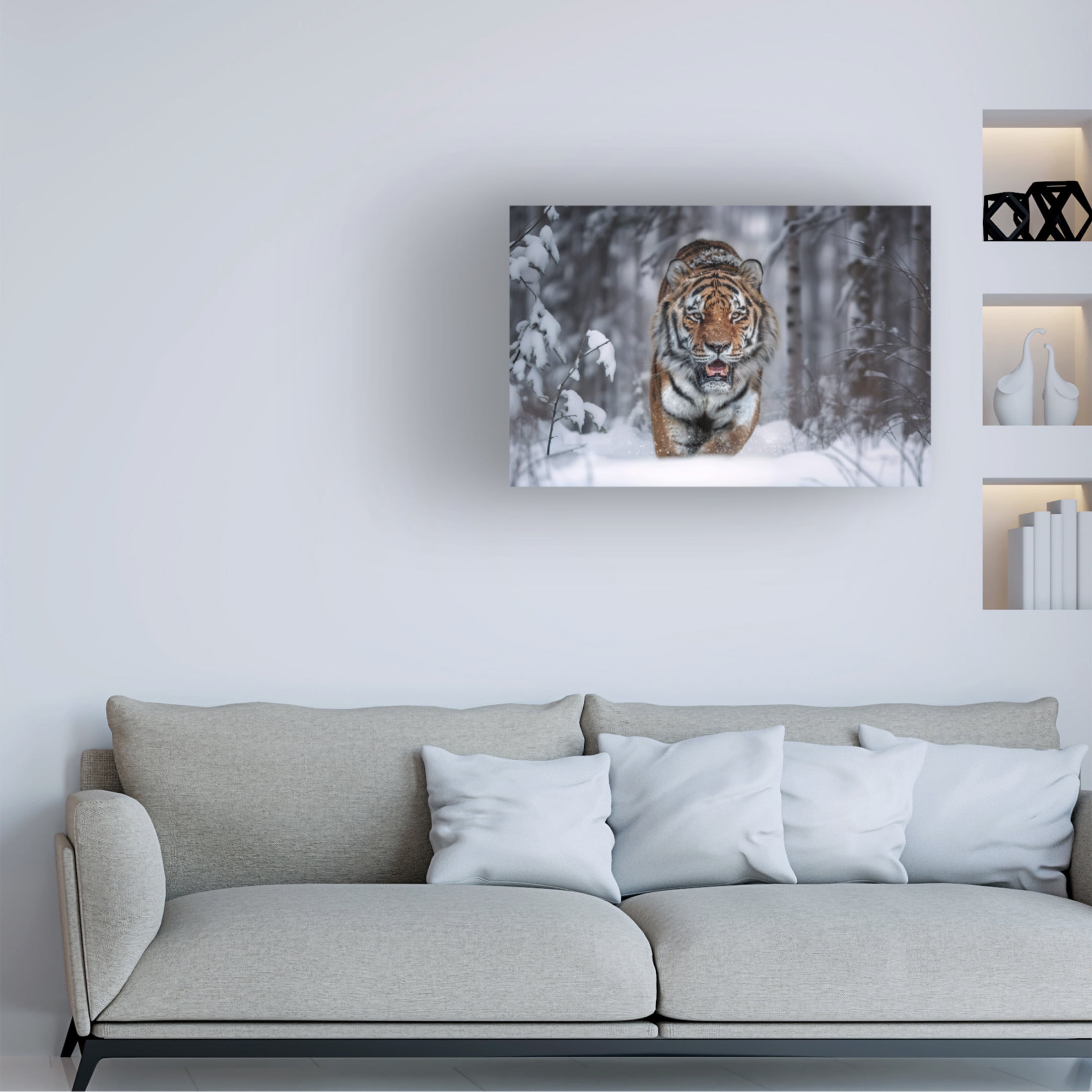 Trademark Fine Art Marcel Egger  SnowTiger Canvas Wall Art