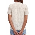 thumbnail image 2 of PRETTYGARDEN Women's V Neck Eyelet Short Sleeve Top, Sizes S-XXL, 2 of 6