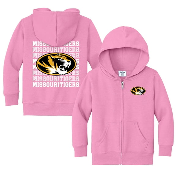 Toddler Chad & Jake Pink Missouri Tigers Retro Full-Zip Hoodie