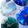 thumbnail image 2 of DESIGNICE Wall Clock,Precision Timekeeping Large Wall Clock,Silent Sweep Crystal Clear Glass Wall Clocks Battery Operated,Style5, 2 of 4