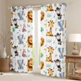 thumbnail image 2 of Homewish Lion Giraffe Elephant Zebra Black Out Curtains for Preppy Children Teens,Tree Leaves Curtains Pack of 2 (42x63 Each),Jungle Animal Bedroom Curtains,Lightweight Room Decor, 2 of 6