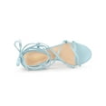 thumbnail image 4 of BLISSFUL STEP Women's Strappy Lace Up Kitten Heels Sandals Light Blue (Size 6), 4 of 7