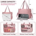 thumbnail image 3 of Mirlewaiy 2-in-1 Lunch & Laptop Tote Bag 15.6" Work Bags for Women Polyester Casual Teacher Nurse Bag Laptop Briefcase-Pink, 3 of 8