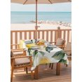thumbnail image 2 of 60x84 Inch Outdoor Tablecloth with Umbrella Hole Zipper Rectangle Yellow Lemon Rectangular Tablecloths Outside Waterproof Country Fruit Floral Watercolor Green White Patio Table Cover for Picnic, 2 of 8
