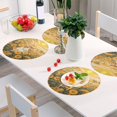 thumbnail image 6 of Ryvnso Cat in Sunflower Round Plate Mats Dining Table Placemat Set of 6 for Holiday Decoration, 6 of 7