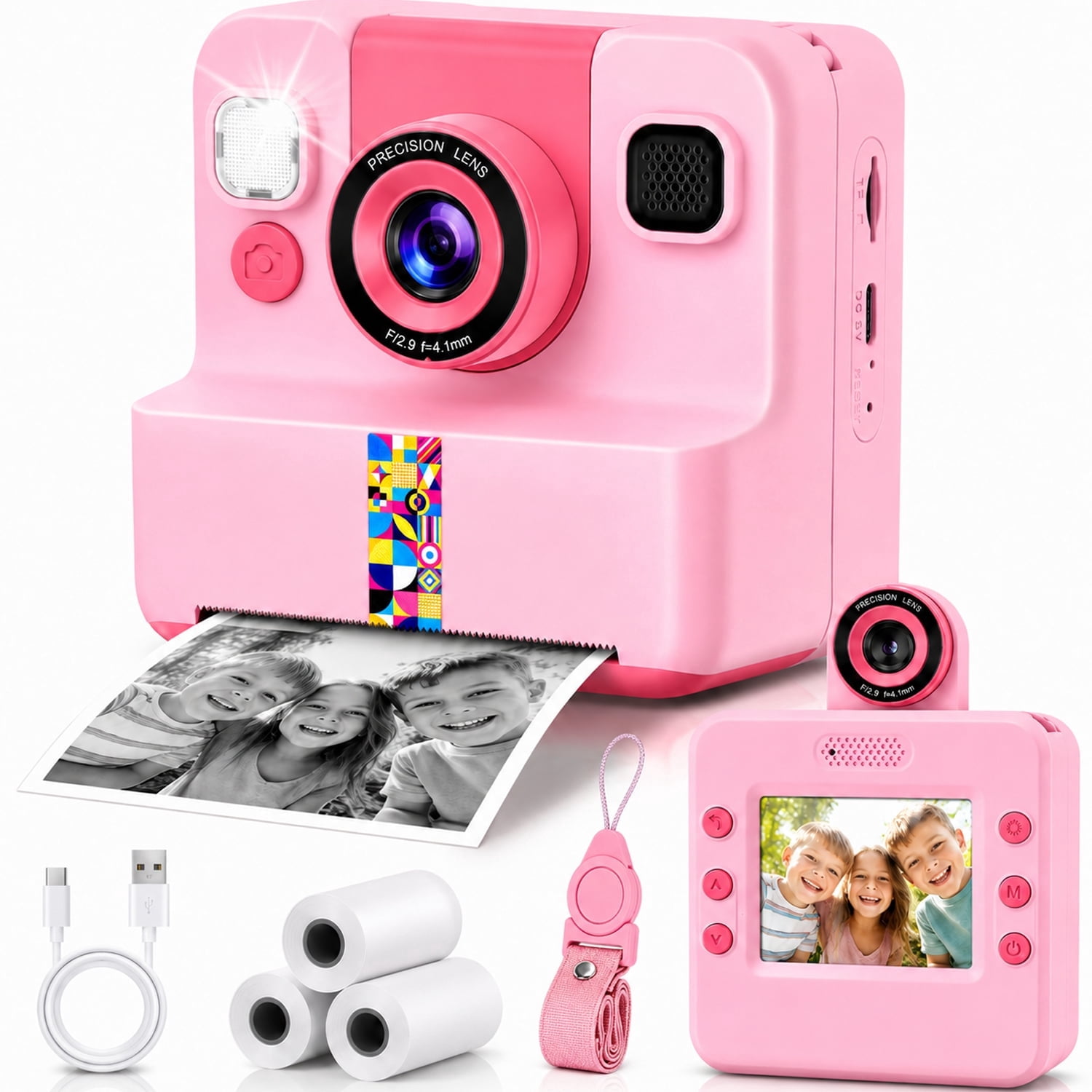 JoyStone Kids Instant Print Camera, Pink photo 1