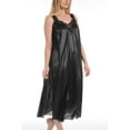 thumbnail image 3 of Ezi Satin Silk Nightgown For Women - Soft & Breathable Womens Sleepwear- Sexy Short Sleeves Womens Sleepwear, M - Plus Size,M,Black, 3 of 9