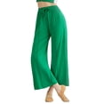 thumbnail image 7 of Summer Saving Wycnly on Sale Pants for Women Palazzo Pants for Women Casual Drawstring Elastic Waist Yoga Sports Cropped Pants Solid Loose Wide Leg Slit Trousers, 7 of 7
