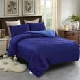 thumbnail image 2 of Jin Mai Lan Solid Navy Polyester heavy thick blanket Bed Blankets, California King, Blue, 3-Pieces, 2 of 4