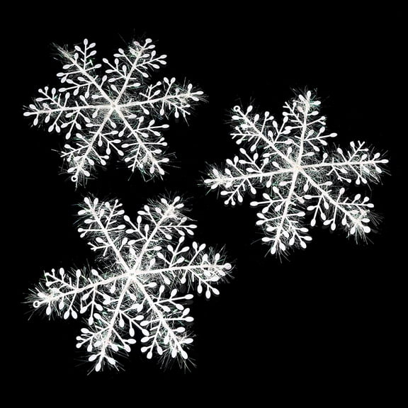 White Snowflake Ornaments Christmas Tree Decor DIY Crafts Accessory for Party Window Wall Decoration