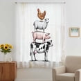 thumbnail image 3 of Farm Animals Sheer Curtains 96 Inches Long, Retro Farmhouse Cow Pig Chickens Sheeps Light Filering Curtains, Privacy Drapes Simi Floor to Veiling Curtain for Living Room Bedroom Window Treatment, 3 of 9