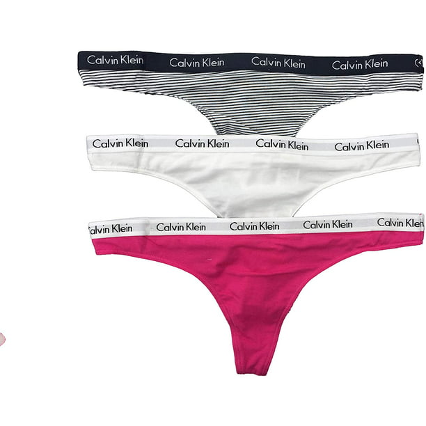 NieuwZeeland Kalmerend voelen Calvin Klein Womens Carousel Logo Cotton Thong Panty 3 Pack Sophie Pink/White/Feeder  Stripe Shoreline S - Walmart.com