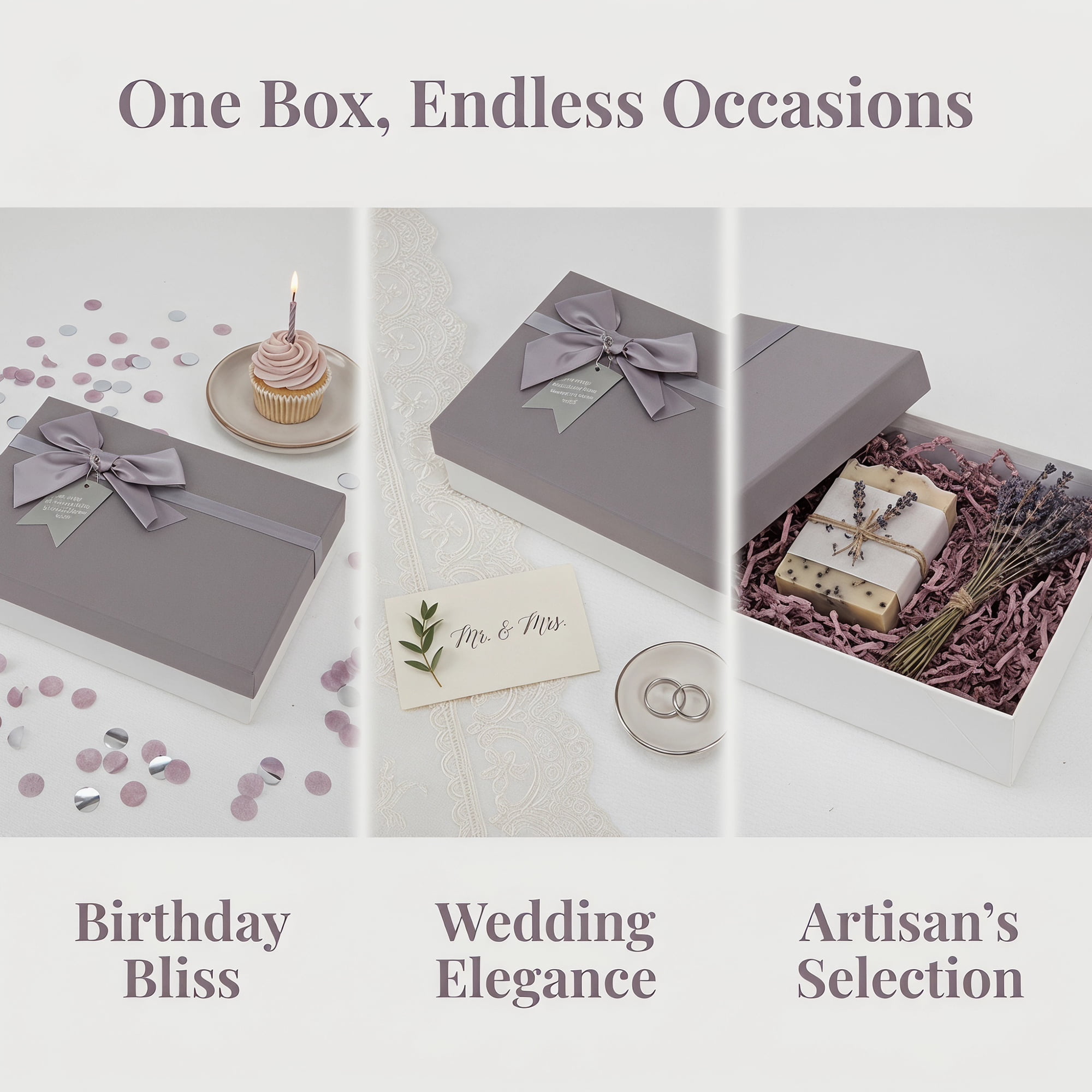 Unique Bargains Elegant Gift Box with Textured Finish Gray 9.1" x 6.3" x 2.4"