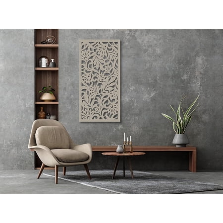 (Avines) Decorative Wall Panel - 48" L x 24" W x 1/2" H, White Color PVC Board Panel with Private Screen Fence Design for Home Renovation & Wall Décor$$Garden & Patio