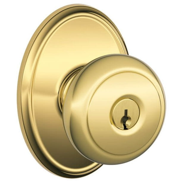 Schlage F51AndWkf Andover Keyed Entry Panic Proof Door Knob Set