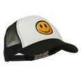 thumbnail image 6 of Smile Face Embroidered Foam Mesh Back Cap - Black White OSFM, 6 of 6