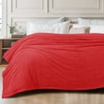thumbnail image 3 of Exclusivo Mezcla Fuzzy Fleece Twin Size Bed Blanket, Lightweight Fluffy Solid Velvet Twin Blankets, 60x80 Inches, Red, 3 of 11