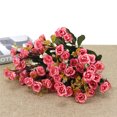 thumbnail image 3 of Inteprter Ramo de flores de rosas artificiales de 21 cabezas, ramo de flores nupciales de boda de rosas de seda de simulación Flores artificiales rojo, 3 of 6