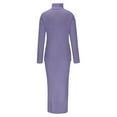 thumbnail image 5 of Womens 2 Piece Outfits Long Sleeve Bodycon Knit Crop Top Loose Wide Leg Pant V-Neck Top Bell Bottom Loungewear Sets (Purple 4XL), 5 of 6