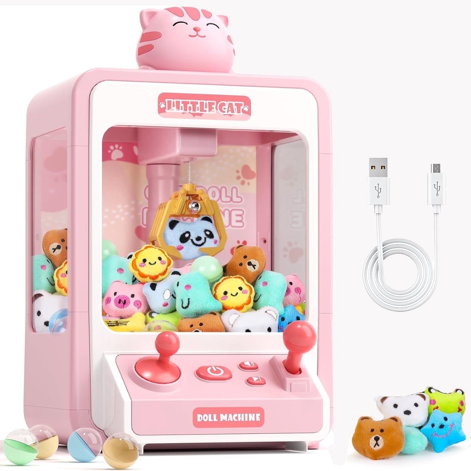 Sunforu Claw Machine ,Candy Vending Prize Machine Dispenser with LED Light & Adjustable Sound,Christmas Birthday Gift for Boys Girls Age 3+