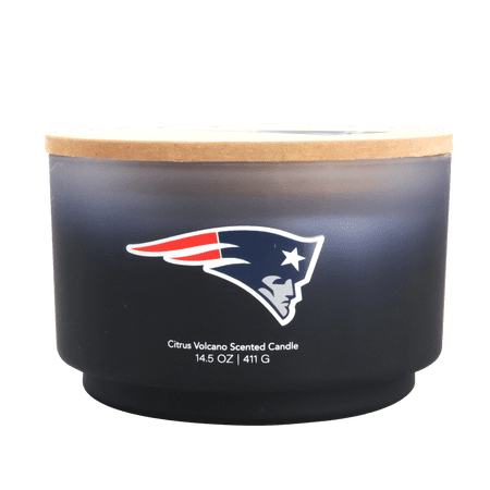 Pegasus New England Patriots 14.5 oz. Glass Gradient Candle with Printed Wood Top