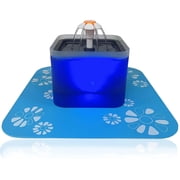 Cat Water Fountain, Cubic 67oz/2L Automatic Pet Water Fountain with Silicone Mat - Blue