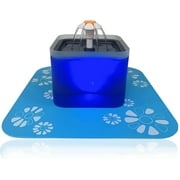 Cat Water Fountain, Cubic 67oz/2L Automatic Pet Water Fountain with Silicone Mat - Blue
