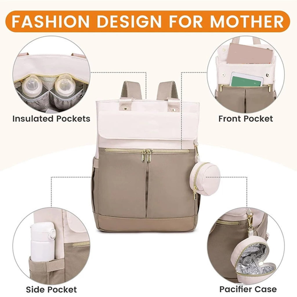 Lightweight Tear Resistant Diaper Bag With Quick Access Pockets Shoulder Strap