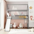 thumbnail image 3 of Harper & Bright Designs Wooden Loft Bed with Ladder, Slide and Roof, Gray, 3 of 14