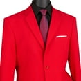 thumbnail image 2 of LUCCI Men's Red 2-Button Classic-Fit Poplin Polyester Suit - NEW - 62L (Big & Tall), 2 of 3