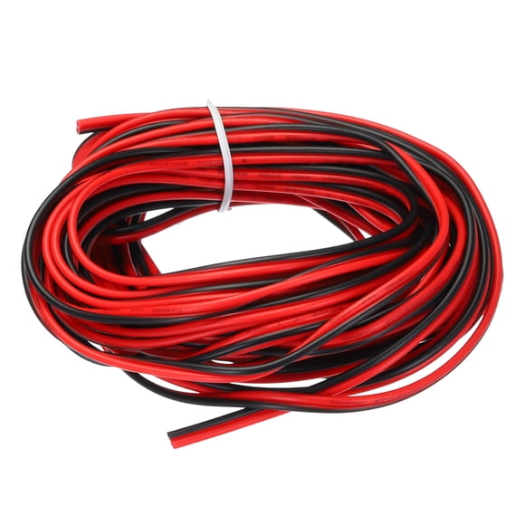 Unique Bargains 20 Gauge 2 Conductor Parallel PVC Wire, 24.6Ft Long 0.07' Dia Red Black 20 AWG LED RGB Cable, Internal Wiring