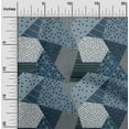 thumbnail image 1 of oneOone Velvet Midnight Blue Fabric Triangle Geometric Sewing Material Print Fabric By The Yard 58 Inch Wide, 1 of 5