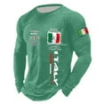 thumbnail image 4 of Mens Golf Shirts Stylish Long Sleeve Slim Fit Printed Versatile Mens Knit Polo,Green,3XL, 4 of 4
