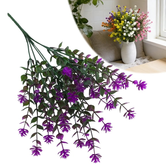 Artificial Flowers, Faux Flowers for Vase, Artificial Camellia Bouquet Plastic Artificial Flowers Realistic Greenery Arrangement Wedding Aisle Decor & Event Scene Home Spring Decor Purple 1Pcs