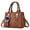 Brown, variant on Stylago Womens Top Handle Satchel Plush Pendant Leather Handbags Purses Detachable Strap Work Message Tote Crossbody Bags Beige