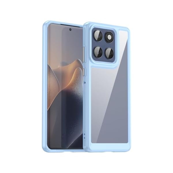 wonima11 Case for Motorola Edge 60 Fusion Case, XT2505-1 Shockproof Clear Hard PC + TPU Bumper Protective Cover for Motorola Edge 60 Fusion Crystal Blue