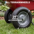 thumbnail image 4 of PYY Heavy Duty Two-Wheel Wheelbarrow Garden Cart, Dual Tire Utility Yard Cart with Durable Poly Tray & Steel Frame, Multi-Purpose Hauling Tool for Lawn, Farm, and Landscaping, Red, 4 of 6