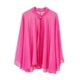 thumbnail image 3 of Segolike Women Chiffon Shawl Wrap Soft Capelet Sun Shawl for Party Dress Accessories Rose Red, 3 of 8