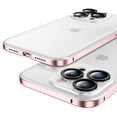 thumbnail image 1 of ELEHOLD for iPhone 12 Pro 6.1 Inch Slim Clear Case, Metal Plating Frame Frosted Clear Back All Inclusive Camera Lens Protection Shockproof Anti-Scratch Anti-Fingerprint Ultra-Thin Case,Pink, 1 of 9
