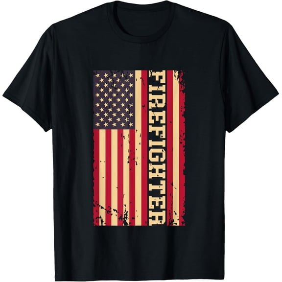 Sam Soft Firefighter Fire Dept Department Fireman Fire Rescue US Flag T-Shirt Full Size S-5XL