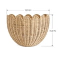thumbnail image 2 of Scalloped Wall Basket Handwoven Natural Rattan Storage Organizer with Sturdy Metal Frame, Nordic Style Wicker Decor for Wall Storage, 2 of 7