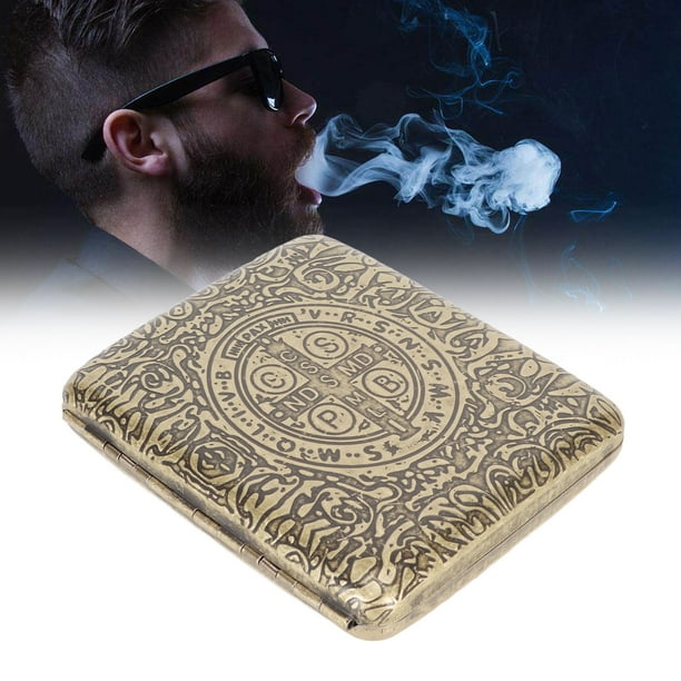 Metal Cigarette Case Box Retro Double Sided Spring Clip Open Pocket Holder  for 20pcs Cigarette Constantine