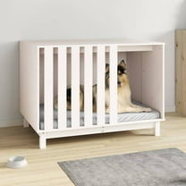vidaXL Dog House White Solid pine wood Medium Durable Dog House