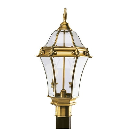 Mia 2-Light Flemish Brass Post Light