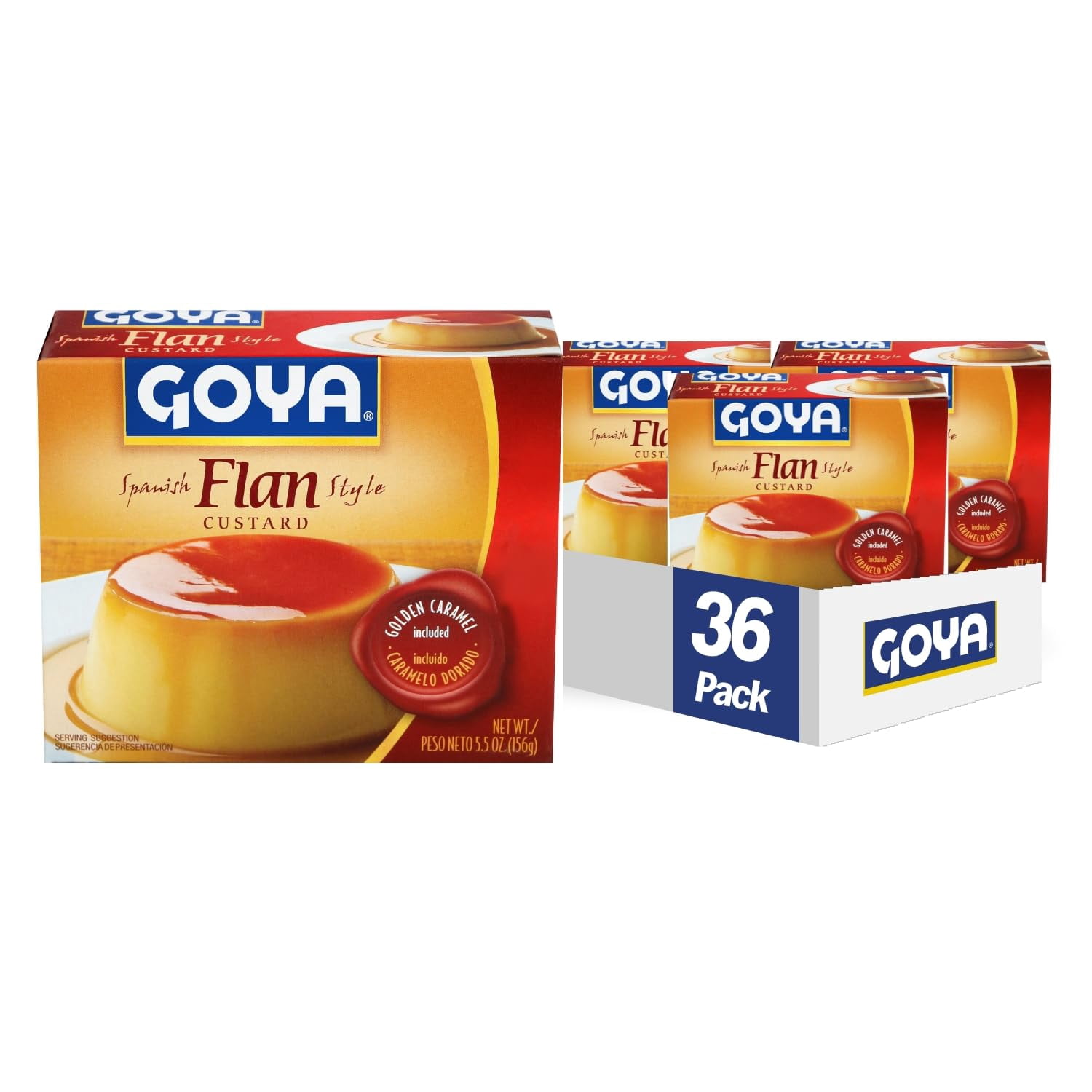 Goya Foods Flan Custard With Caramel, 5.5 Ounce (Pack Of 36)