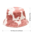 thumbnail image 3 of Kiplyki Women's Autumn And Winter Fashion Cow Print Basin Hat Plush Fisherman Hat Warm Hat, 3 of 5